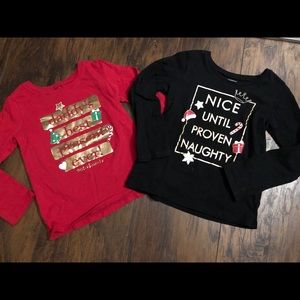 Two long sleeve Christmas shirts